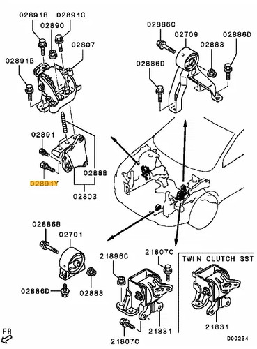 Bolt engine mount - mount, evo