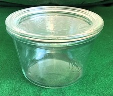 Weck Germany 100mm Rundrand Glas Clear Glass Jam Jar & Lid Fruit & Pickles.