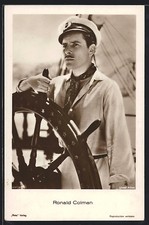 Actor Ronald Colman as Captain at the Wheel, Postcard 