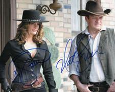STANA KATIC NATHAN FILLION SIGNED REPRINT CASTLE ACTORS 8"x10" Photograph