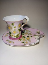 The Leonardo Collection Bone China Pink Floral Daisies Cup & Saucer