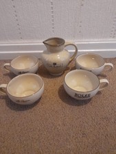 Cider Set 4 Cups Jug  French Vintage  Raison Cidre Scrumpy Bar Party Picnic Bowl