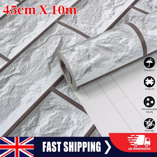 10m rustic brick wallpaper - 10m,
