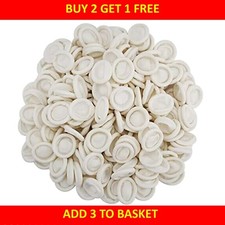 100PCS WHITE LATEX FINGER COTS NAIL PROTECTION MEDICAL RUBBER DRESSING GLOVES UK