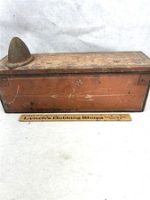 antique tool box 19thc horse wagon  original red paint decorated w/anvil 16x5x5