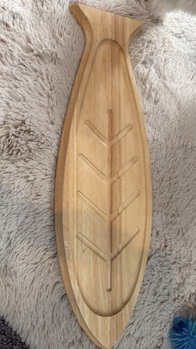 Large wooden fish platter - large,