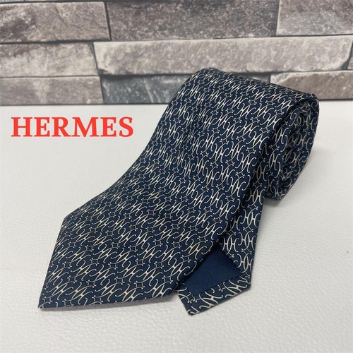 Hermes tie pattern navy - tie,