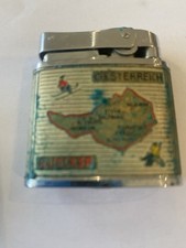 Vintage BROTHERJapan Enamel Petrol Lighter Austria Zell Leather Case – 1950s/60s