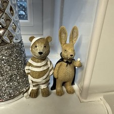 BNIB Next Halloween Bertie Bear & Rosie Rabbit Ornaments