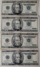 (4) Old Vintage $20 Twenty