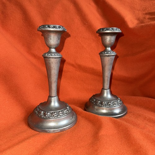 Silver plated candlestick - silver,