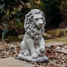 Lion with ball left stone