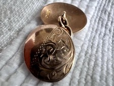 Pair of 9 Carat Rose Gold Vintage Oval Cufflinks Weighing 7 Grams