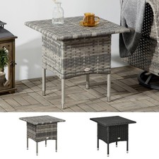 PE Rattan Outdoor Coffee Table, Rattan Side Table for Patio, Garden