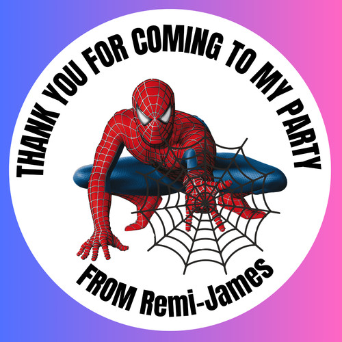 Spiderman birthday stickers - birthday,