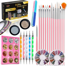 Nail Art Kit Accessories, 15Pcs Nail Art Brushes, Tools, Nail Pen Designing Dott
