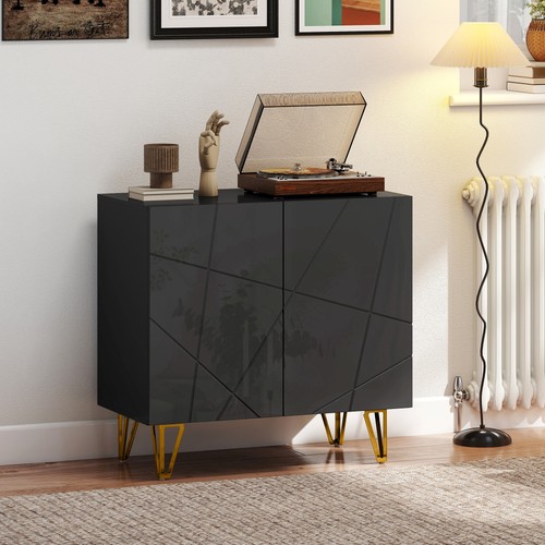 High gloss storage cabinet - high,