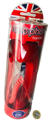 Retro phone red handset - red,