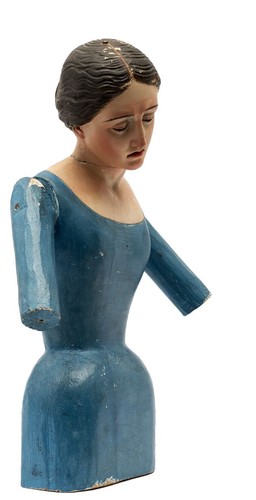 Antique 19th wooden statue - 19th, c