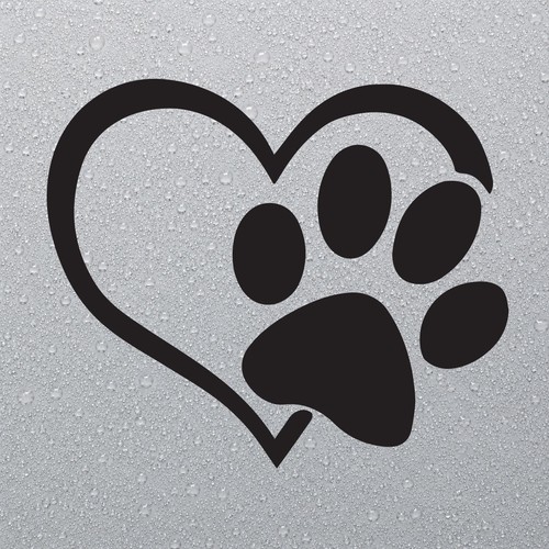 Paw print dog cat black - dog, vinyl
