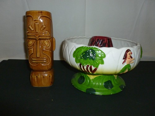 Vtg volcano bowl - bowl, dancer