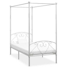 WALPLUS Canopy Bed Frame White