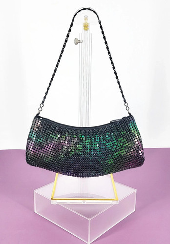 90s y2k black iridescent chain - 90s,