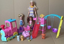 Barbie Chelsea Train + Playground Swing Dolls Accessories Playset Vgc