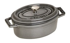 staub Mini Pico Cocotte Oval Gray 11cm Two Hand Cast Enamel Pot