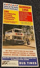 Western National Bus Timetable. Route X80. 1994. TA
