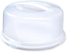 Large Round Cake Storage Carrier Box Container Clear Lockable Lid Cover Colour