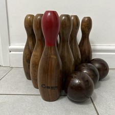 Uber Games Rosewood Skittles Premium 10-pin Set, 3 Balls And A Canvas Bag