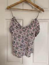 Liberty Print Silk Ruffle Cami Top Pink Floral 100% Silk – Les Reveries Sz 0 NWT