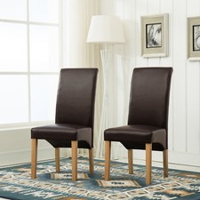 Set of 2 Faux Leather Dining