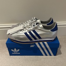 ADIDAS COUNTRY OG MENS TRAINERS SILVER BLUE UK10 BRAND NEW WITH BOX