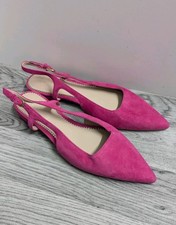 Boden Cut Out Slingback Flat Pointed Toe Hot Pink Shoes Size UK 5 New