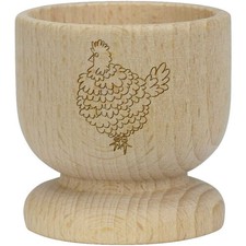 'Silkie Chicken' Wooden Egg