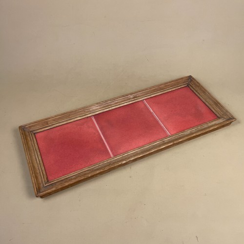 Red tiled tray wood edge - tiled,