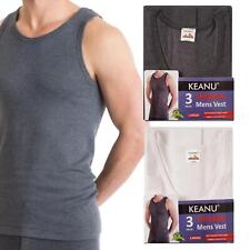 Mens 3 Pk Brushed Thermal Warm Vests Baselayer Winter Underwear Sleeveless S-5XL