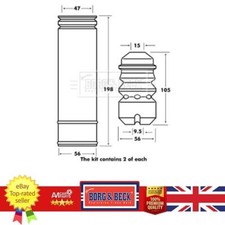 Shock Absorber Dust Cover Kit For BMW 3 90-98 BORG & BECK BPK7016