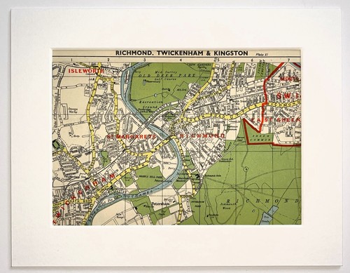 Antique 1930s london map - antique,