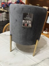 Grey velvet kick-stool brass