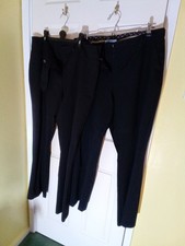Two Pairs Ladies Trousers Polyester Black Size 18 Ileal For Work