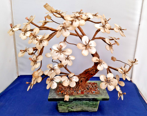 Vintage jade wire tree bonsai - vintage,