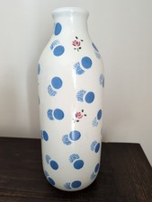 Laura Ashley Rose Spot Ceramic Bottle Stem Vase Cottagecore Shabby Chic