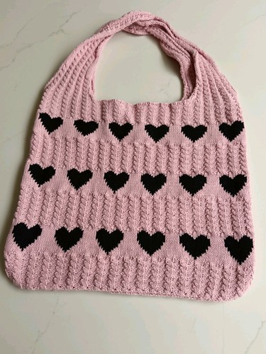 Pink black bag - bag, heart