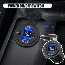 12V 2-USB Type-C PD QC3.0 Car