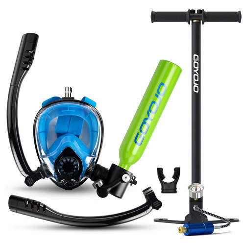 Diving tank with snorkel mask - with,