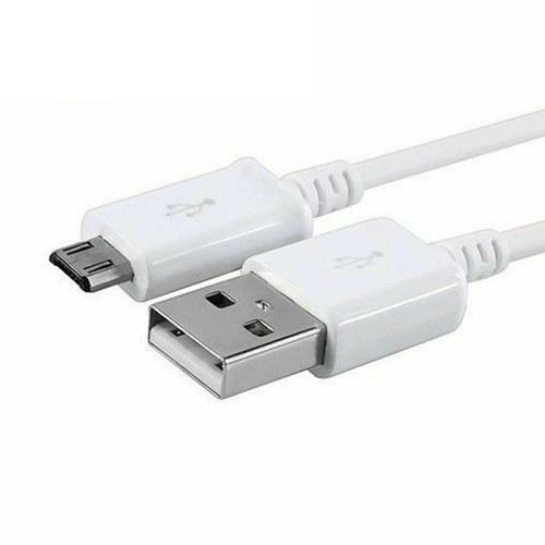 White micro usb cable charger - white,