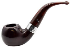 Peterson Irish Harp Sterling Silver Mounted Medium Bent Apple Briar Pipe (03)